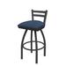 Holland Bar Stool 411 Jackie Low Back Swivel Bar & Counter Stool Upholstered/Metal in Gray/Blue | 34 H x 18 W x 18 D in | Wayfair 41130PW024