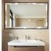 Hanshaw Modern & Contemporary Bathroom/Vanity Mirror in White/Brown Laurel Foundry Modern Farmhouse® | 35.5 H x 49.5 W x 0.75 D in | Wayfair