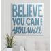 Harper Orchard Abrahamson Believe You Can' by Michael Mullan Textual Art in Blue/White | 8 H x 8 W x 1.5 D in | Wayfair