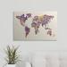 Ebern Designs Francy 'Text Map of the World' by Michael Tompsett - Textual Art Print | 8 H x 12 W x 1.5 D in | Wayfair