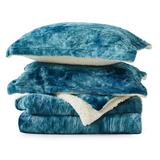 Ebern Designs 3- Piece Ultra Soft Fluffy Sherpa Reversible Down Alternative Comforter Set Polyester/Polyfill/Microfiber in Blue | Wayfair