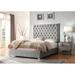 Etta Avenue™ Roula Tufted Upholstered Low Profile Standard Bed Metal in Brown/Gray | 65 H x 65.35 W x 81.1 D in | Wayfair