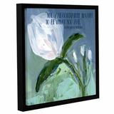 Winston Porter Williamsport 'Be What You Are Floral' Framed Painting Print on Wrapped Canvas Canvas | 10 H x 10 W x 2 D in | Wayfair
