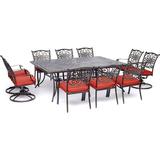 Astoria Grand Covington Rectangular 10 - Person 60" Long Aluminum Outdoor Dining Set w/ Cushions Metal in Brown | 60 W x 84 D in | Wayfair