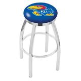 Holland Bar Stool NCAA 36" Swivel Bar Stool Upholstered/Metal in Gray | 36 H x 19 W x 19 D in | Wayfair L8C2C36KnsasU