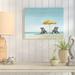 Highland Dunes 'Beach Chairs Under Yellow Umbrella' Acrylic Painting on Canvas In Blue Canvas | 8 H x 10 W x 1.25 D in | Wayfair HLDS6428 41686393