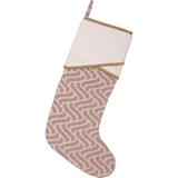 The Holiday Aisle® Magdalene Stocking Cotton in Brown/White/Yellow | 20 H x 11 W in | Wayfair HLDY6901 34761196