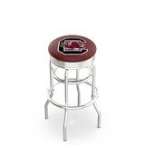 Holland Bar Stool NCAA Bar & Counter Stool Plastic/Acrylic/Leather/Metal/Faux leather in Gray | 30 H x 18 W x 18 D in | Wayfair L7C3C25SouCar