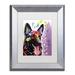 Trademark Fine Art 'German Shepherd II' Matted Framed Graphic Art on Canvas Canvas, Wood in Green | 14 H x 11 W x 1.25 D in | Wayfair