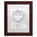 Trademark Fine Art "Lion" by Kathy G. Ahrens Framed Graphic Art Canvas, Wood in Black/Green/White | 14 H x 11 W x 0.5 D in | Wayfair