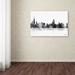 Trademark Fine Art 'Chicago Illinois Skyline BG-1' Graphic Art Print on Wrapped Canvas in Canvas in Black/White | 12 H x 19 W x 2 D in | Wayfair