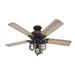 Hunter Fan 52" Starklake 5 - Blade Outdoor Standard Ceiling Fan w/ Pull Chain & Light Kit Included in Gray | 19.91 H x 52 W x 52 D in | Wayfair