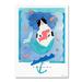 Trademark Fine Art Mermaid Cat 1 - Print on Canvas in Blue | 19 H x 14 W x 2 D in | Wayfair SG05807-C1419GG