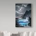 Trademark Fine Art 'Waves Under the Moon 17' Oil Painting Print on Wrapped Canvas Canvas | 19 H x 12 W x 2 D in | Wayfair ALI20384-C1219GG