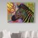 Trademark Fine Art 'Zebra Graphic Art Print on Wrapped Canvas in Black/Green/Pink | 14 H x 19 W x 2 D in | Wayfair ALI34046-C1419GG