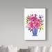 Dakota Fields Alloway Flowers 2' Acrylic Painting Print on Wrapped Canvas in Pink/White | 19 H x 12 W x 2 D in | Wayfair