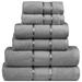 Mimaatex Premium Ultra Soft Long Staple 6 Piece Towel Set Terry Cloth/100% Cotton in Gray | 27 W in | Wayfair MHF0T6SGRY