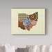 Trademark Fine Art 'Ohio State Map' Graphic Art Print on Wrapped Canvas in Blue/Brown/Gray | 14 H x 19 W x 2 D in | Wayfair ALI31008-C1419GG