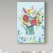 Dakota Fields Alloway Garden Flag 4' by Acrylic Painting Print on Wrapped Canvas in Blue | 19 H x 12 W x 2 D in | Wayfair