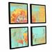 ArtWall 'Poppy Field' by Irena Orlov 4 Piece Framed Painting Print on Wrapped Canvas Set Canvas in White | 36 H x 36 W x 2 D in | Wayfair