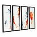 ArtWall Swuahs Players by Lindsey Janich 4 Piece Framed Graphic Art on Wrapped Canvas Set Metal in Orange/White | 24 H x 32 W x 2 D in | Wayfair