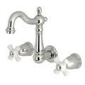 Kingston Brass Heritage Wall Mounted Bathroom Faucet, Ceramic in Gray | 6.44 H in | Wayfair KS1221PX