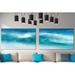 Latitude Run® Ocean Waves on the Beach Panoramic - 2 Piece Panoramic Graphic Art Print Set on Canvas in Blue | 18 H x 60 W x 1 D in | Wayfair