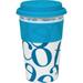 Konitz Script Collage Medium 12 oz Travel Mug Ceramic in Blue | 5.25 H x 3.25 W in | Wayfair 22562A0042