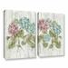 Red Barrel Studio® Vibrant Row of Hydrangea 2 Piece Painting Print on Wrapped Canvas Set Canvas in Blue/Green | 18 H x 28 W x 2 D in | Wayfair