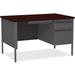 Lorell Fortress Series 48" Single Pedestal Desk Wood/Metal in Brown/Gray | 30.8 H x 54.6 W x 24 D in | Wayfair LLR66903