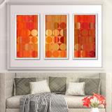 Latitude Run® Circles & Squares 58 Fire' Framed Acrylic Painting Print on Canvas Multi-Piece Image on Acrylic in Orange | Wayfair LTDR2687 40245166