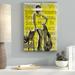 Latitude Run® 'Bathing Beauty' Wrapped Canvas Graphic Art on Canvas Canvas, Wood in Black/Gray/Yellow | 15 H x 10 W x 1.5 D in | Wayfair