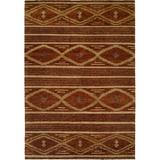 White 108 x 0.5 in Area Rug - Loon Peak® Sitkin Southwestern Hand-Knotted Wool Brown Area Rug Wool | 108 W x 0.5 D in | Wayfair LNPE1825 45196098