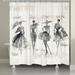 Latitude Run® Shyann Fashion Sketchbook Single Shower Curtain Polyester in Pink/Gray/White | 71 H x 72 W in | Wayfair LTDR5281 40673539