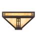 Meyda Lighting Prairie Loft 1-Light Flush Mounted Sconce Glass/Metal in Brown | 6.75 H x 12 W x 5.25 D in | Wayfair 132665