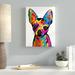 Latitude Run® Chihuahua Dog White Graphic Art on Wrapped Canvas in Indigo/Orange/Yellow | 19 H x 14 W x 2 D in | Wayfair LTRN7804 30965085