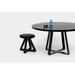 ARTLESS X Accent Stool Wood/Upholstered/Leather/Genuine Leather in Black/Brown | 18 H x 18 W x 18 D in | Wayfair A-X1-L-A-BK