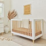 babyletto Lolly 3-in-1 Convertible Crib Wood in White/Brown | 35.25 H x 30.25 W in | Wayfair M9001WN