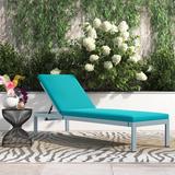 Wade Logan® Bashira Outdoor Patio Aluminum Chaise w/ Cushions Metal in Gray | 36 H x 25 W x 76 D in | Wayfair 49446211976F4B76893EBD7F55C0DF93