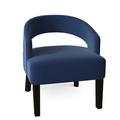 Barrel Chair - Poshbin Carly 27" Wide Barrel Chair Polyester/Velvet in Blue/Brown | 31 H x 27 W x 27 D in | Wayfair 1053-KleinMarine-Natural