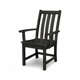 POLYWOOD® Vineyard Dining Outdoor Arm Chair Plastic/Resin in Black | 38.25 H x 24.88 W x 25.5 D in | Wayfair VND230BL