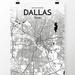 OurPoster.com 'Dallas City Map' Graphic Art Print Poster in Ink Paper in Black/Gray | 17 H x 11 W x 0.05 D in | Wayfair OP-DFWA00EN