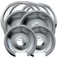 Range Kleen 8 Piece Cooktop Style D Hinged Electric Range Drip Pan & Trim Ring in Gray | 1.25 H x 8.5 W x 8.5 D in | Wayfair 1056RGE8