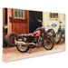 Trademark Fine Art "Old Garage" by Jason Shaffer Photographic Print on Wrapped Canvas in Blue/Red | 12 H x 19 W x 2 D in | Wayfair JS0092-C1219GG