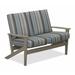 Winston Porter Chrisa Loveseat w/ Cushions Plastic/Metal in Blue/Brown | 38 H x 51.5 W x 31 D in | Outdoor Furniture | Wayfair
