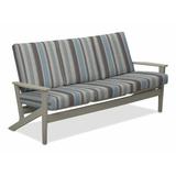 Winston Porter Chrisa Patio Sofa w/ Cushions Plastic/Metal in Gray/Blue | 38 H x 74.5 W x 31 D in | Wayfair 12F9C0A29F234A52BF80583FC7BB7198