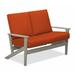 Winston Porter Chrisa Loveseat w/ Cushions Plastic/Metal in Gray | 38 H x 51.5 W x 31 D in | Outdoor Furniture | Wayfair