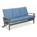 Winston Porter Chrisa Patio Sofa w/ Cushions Plastic/Metal in Gray/Blue/Brown | 38 H x 74.5 W x 31 D in | Wayfair EE4BC4394C3B42B8830B07E3813988AB