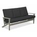 Winston Porter Chrisa Patio Sofa w/ Cushions Plastic/Metal in Gray/Blue | 38 H x 74.5 W x 31 D in | Wayfair AE3F20680D8048F299748A4E0C6D3FEE