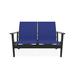 Telescope Casual Wexler Sling 50.75" Wide Outdoor Loveseat Plastic in Gray/Blue/Black | 33 H x 50.75 W x 28 D in | Wayfair 6W4T70D01